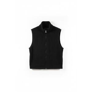 Vintage Lands' End Fleece Vest Black Unisex Size Small 34-36 Full Zip